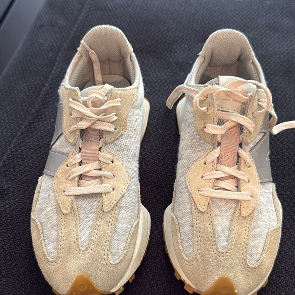 New Balance Beige and Gray Athletic Shoes